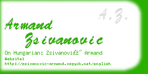 armand zsivanovic business card